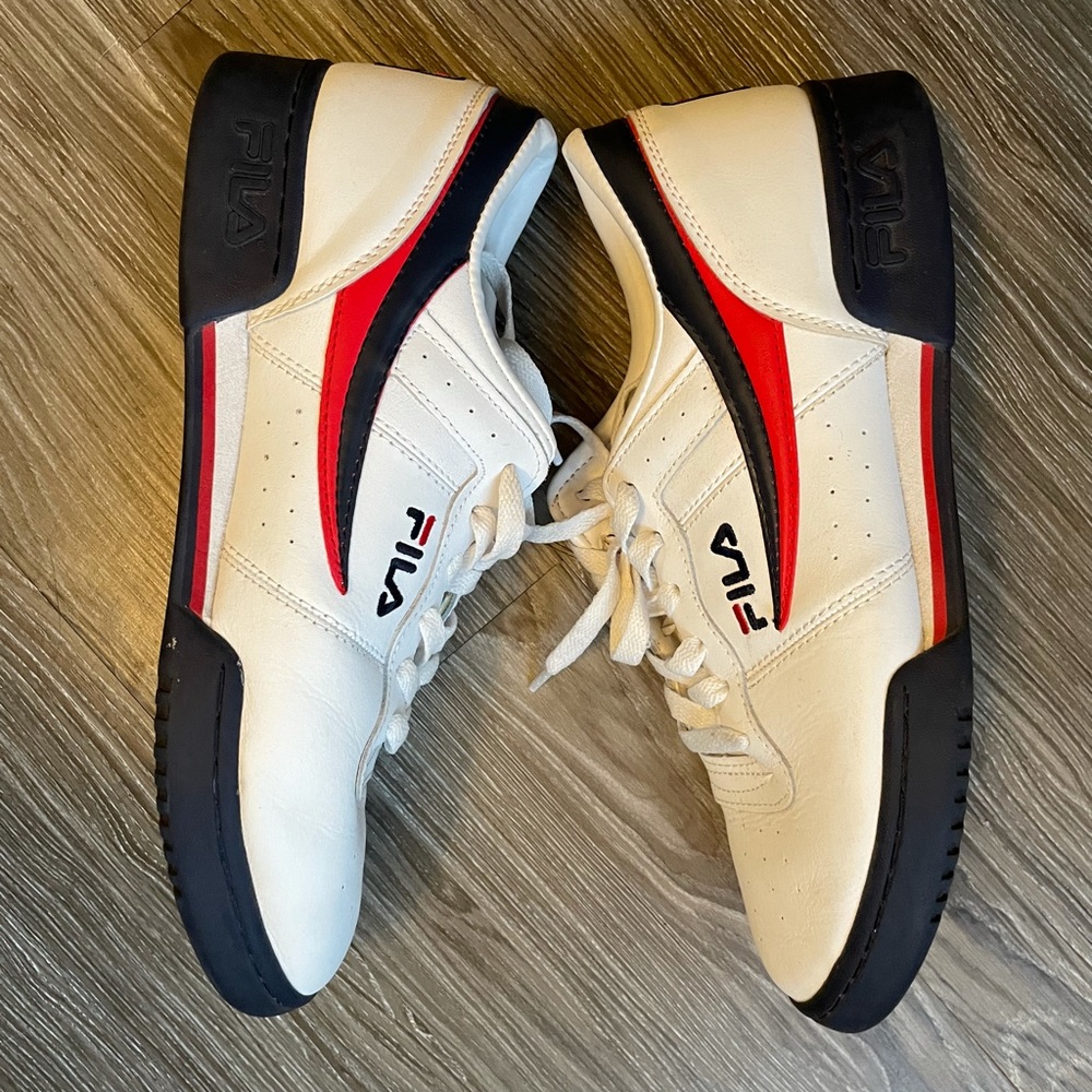 Fila White, Blue and Red Sneakers 10.5 mens